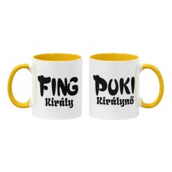 Fing király & Puki Királynő - Páros Színes Bögre (2db)