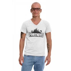 Fortnite logó - Férfi V Nyakú Póló