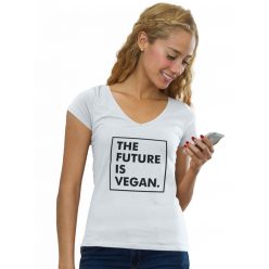 The future is vegan - Női V-Nyakú Póló