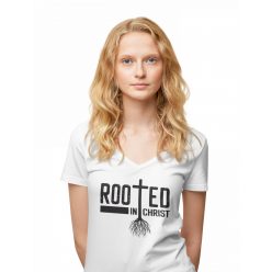 Rooted in Christ - Női V-Nyakú Póló