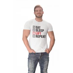 Eat Sleep Lift Repeat - GYM Fitness Férfi Póló