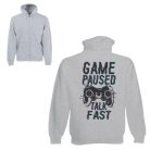 Game paused, talk fast - Unisex Zipzáros Pulóver